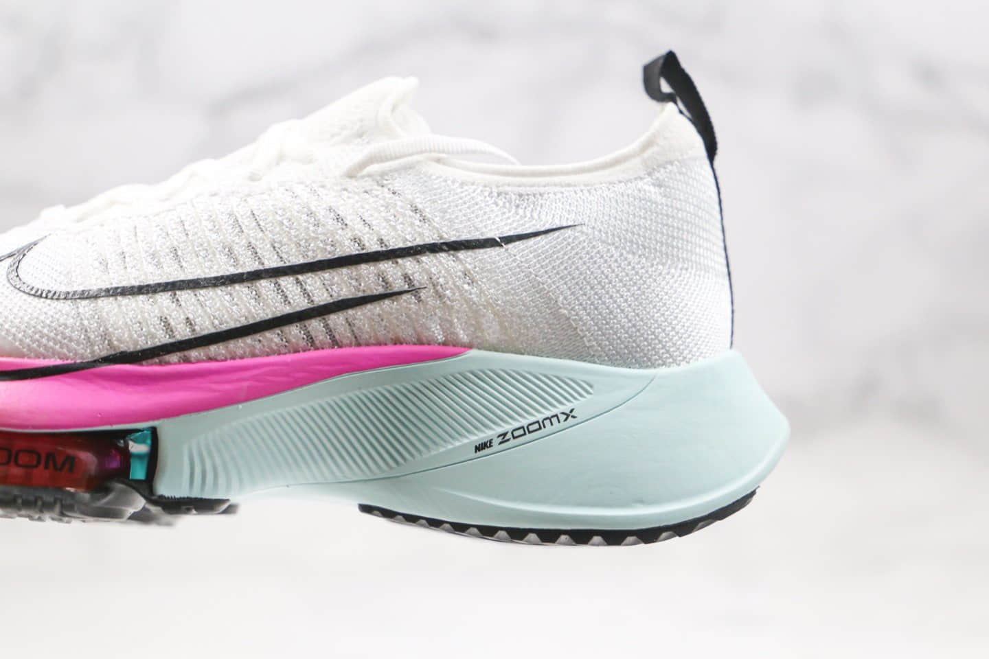 耐克Nike Air Zoom Alphafly NEXT%纯原版本马拉松气垫慢跑鞋鸳鸯白粉蓝色内置碳板气垫支持高强度慢跑 货号：CI9923-300