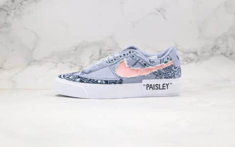 耐克Nike SB Blazer Edge纯原版本低帮开拓者拆线涂鸦灰粉色原鞋开模一比一打造 货号：CI3833-302