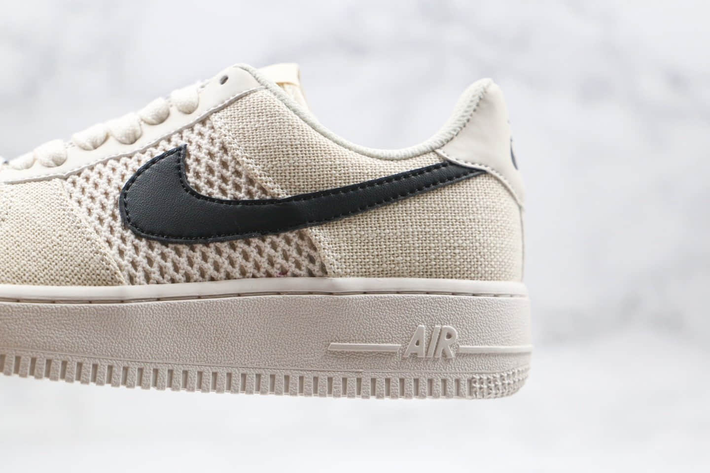 耐克Nike Air Force 1’07 Low Fossil color x Stussy纯原版本斯图西联名款低帮麻布米白色空军一号板鞋原档案数据开发 货号：920788-300