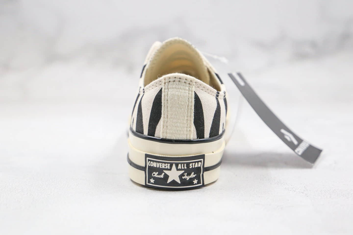 匡威Converse Archive Print Chuck 1970s公司级版本低帮板鞋斑马纹白黑正确蓝底 货号：167811C