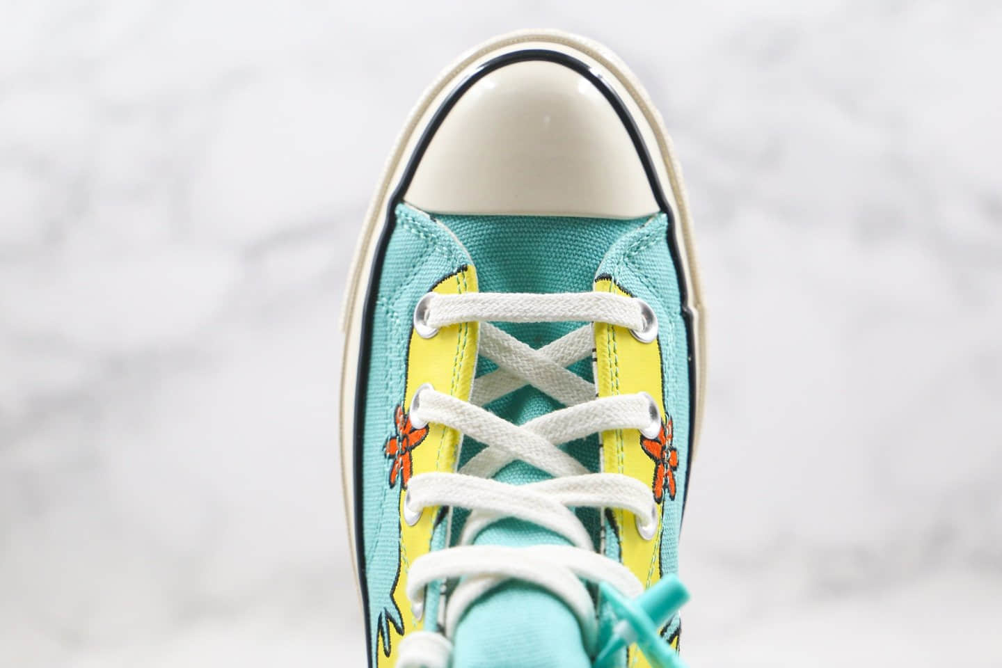 匡威Converse x Scooby-Doo Chuck 1970s公司级版本史酷比联名高帮帆布鞋蓝黄色原盒原吊牌 货号：169072C