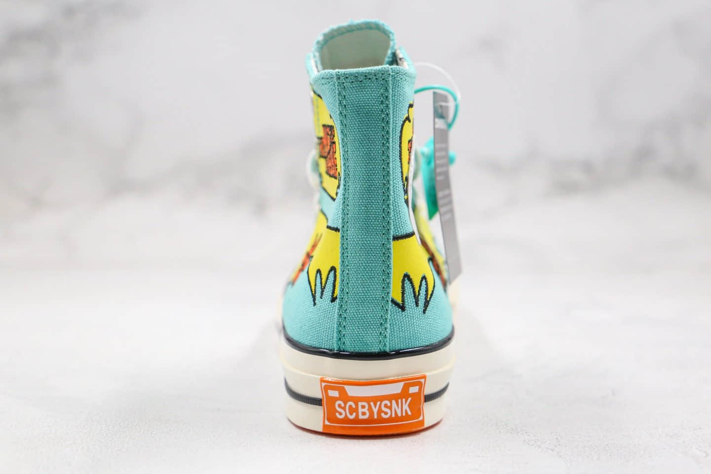 匡威Converse x Scooby-Doo Chuck 1970s公司级版本史酷比联名高帮帆布鞋蓝黄色原盒原吊牌 货号：169072C