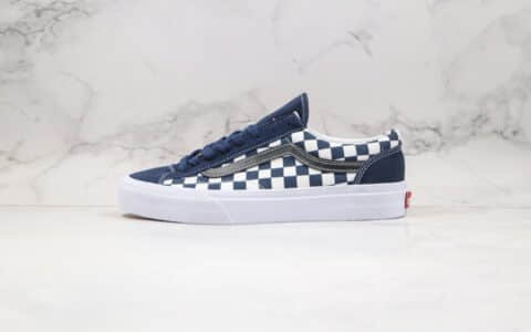 万斯Vans Style 36公司级版本棋盘格子藏蓝色原楦头纸板打造