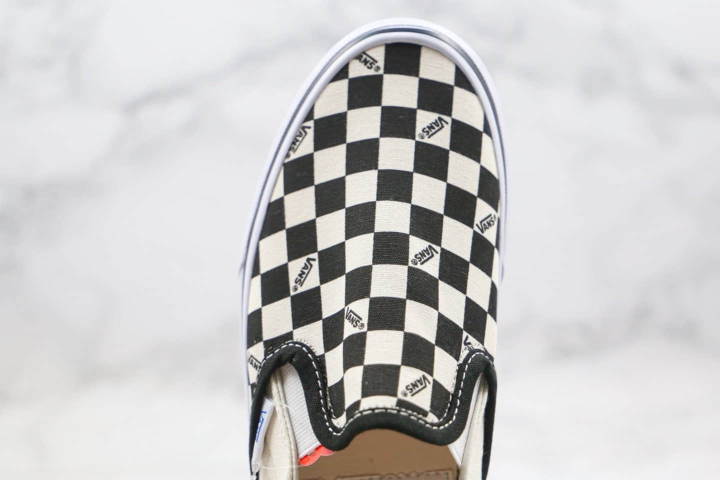 万斯VANS slipon Pro公司级版本低帮硫化板鞋字母logo黑白棋盘格一脚蹬内置钢印原盒原标 货号：VN00097M9X1