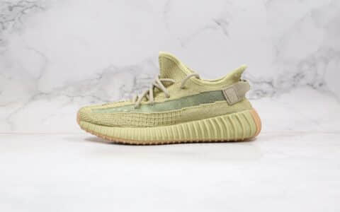 阿迪达斯adidas YEEZY BOOST 350 V2 Sulfur公司级版本椰子350v2硫磺抹茶配色爆米花跑鞋 货号：FY5346