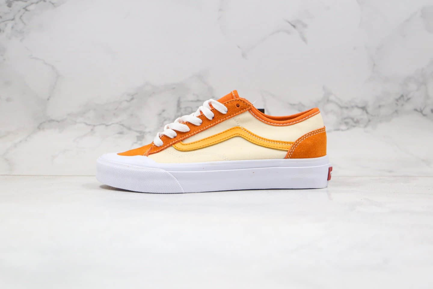 万斯Vans Style 36公司级版本低帮板鞋拼色撞色汽水系列白橙色原厂硫化大底 货号：VN0A3DZ3VXY