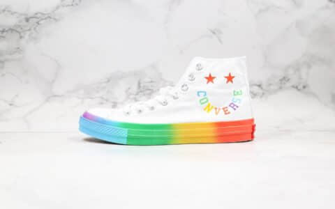 匡威Converse All Star Smiley公司级版本彩虹字母笑脸高帮帆布鞋原厂硫化大底原盒原标