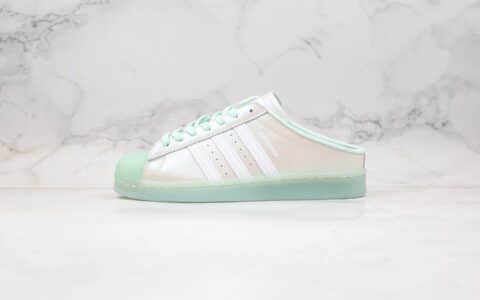 阿迪达斯adidas AD Originals SUPERSTAR W公司级版本贝壳头半拖糖果绿原数据开发原材打造 货号：FX2755