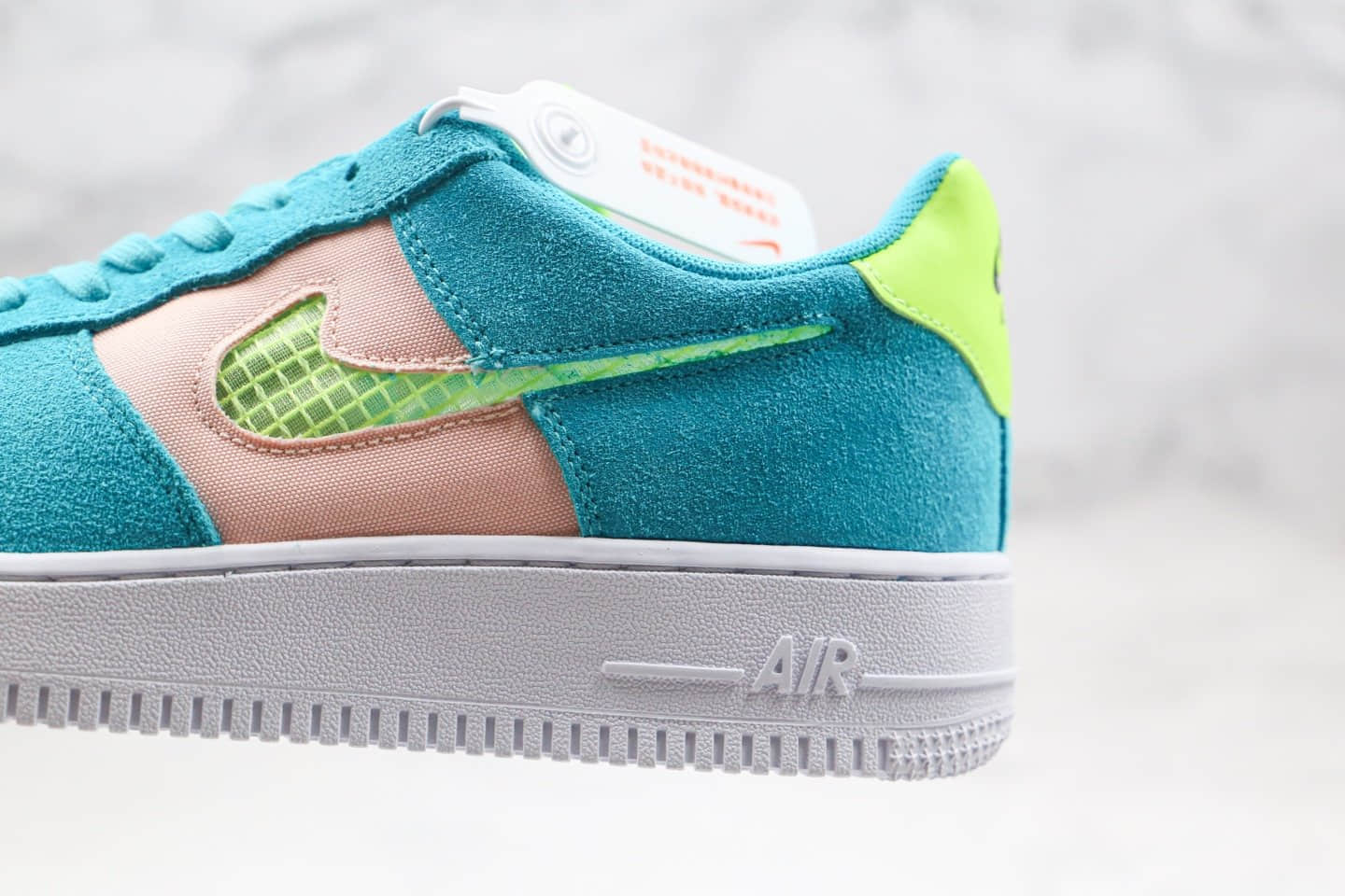 耐克Nike Air Force 1 LV8 1 Fresh Air GS纯原版本低帮空军一号蓝粉色编织格子勾内置气垫 货号：CJ4093-300