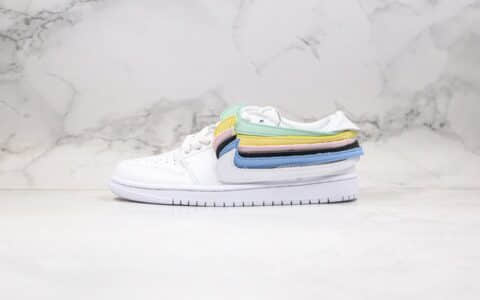 乔丹Air Jordan 1 Low ID White纯原版本低帮AJ1七彩换钩魔术贴内置气垫原盒原标 货号：CJ7891-ID