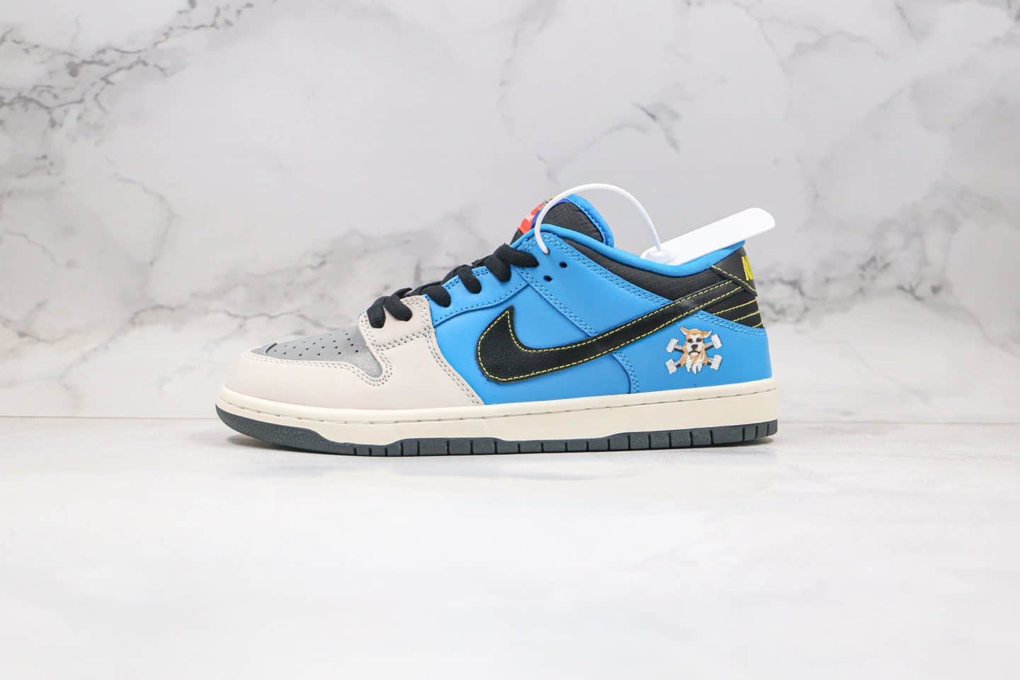 耐克Nike Dunk SB Low x Instant Skateboard纯原版本低帮SB DUNK板鞋超萌小狗骨头蓝灰银色内置Zoom气垫原档案数据开发 货号：CZ5128-400