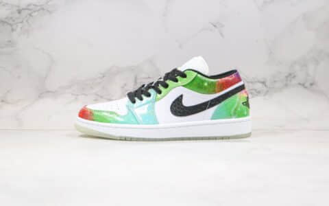 乔丹Air Jordan 1 Low纯原版本低帮AJ1星云扎染渐变图案内置气垫原盒原标 货号：CW7310-909