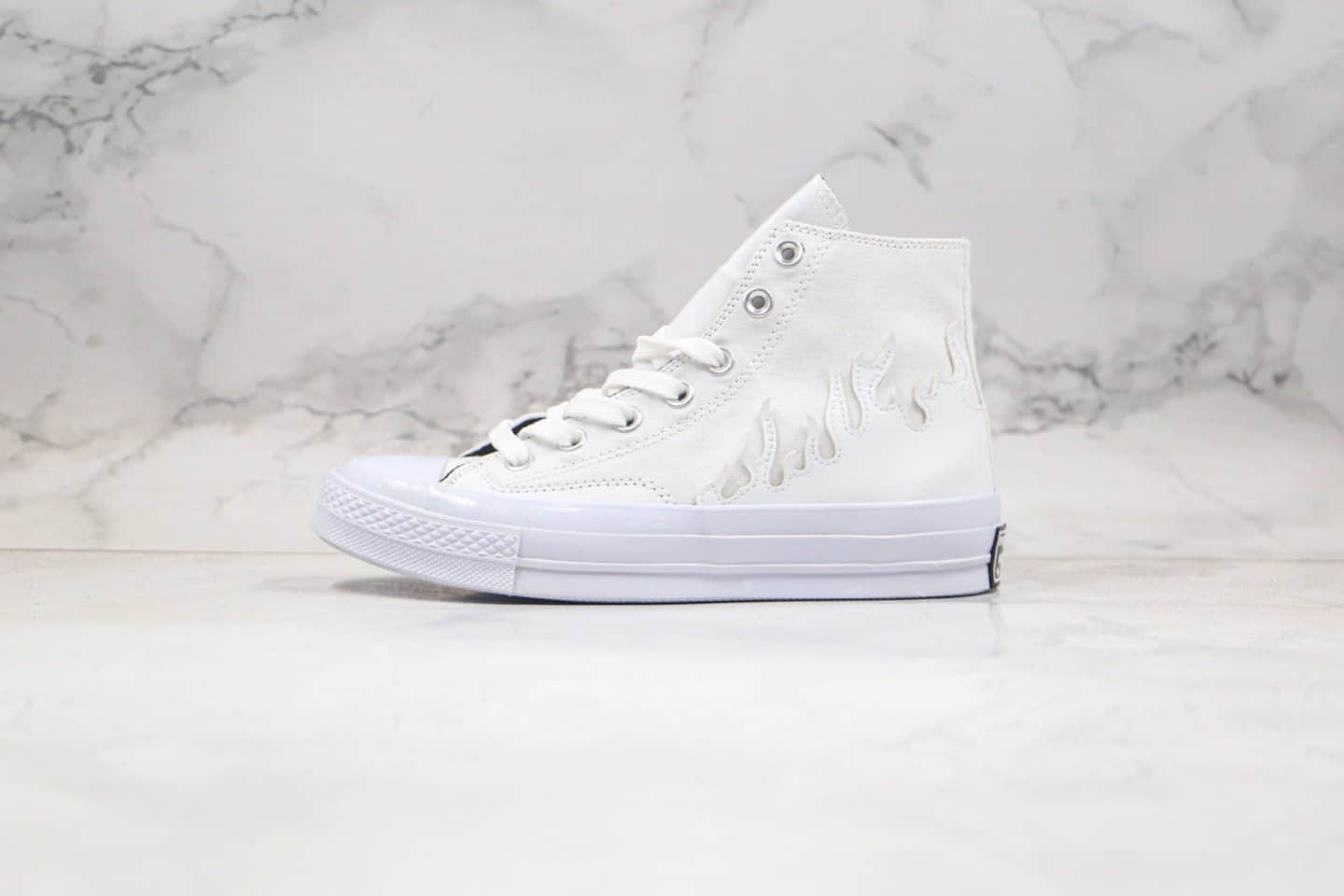 匡威CONVERSE Chuck 70公司级版本白敬亭同款高帮白色火焰帆布鞋原厂硫化大底 货号：168970C