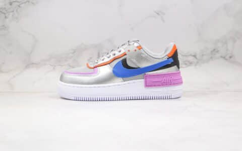 耐克Nike WMNS Air Force 1 Shadow纯原版本马卡龙解构银蓝紫色原盒原标正确鞋面材质 货号：CW6030-001