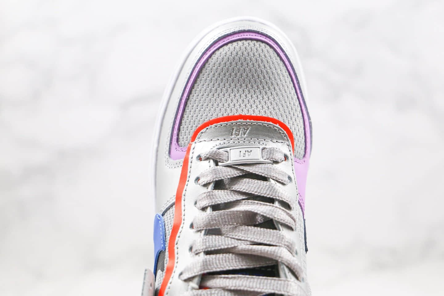 耐克Nike WMNS Air Force 1 Shadow纯原版本马卡龙解构银蓝紫色原盒原标正确鞋面材质 货号：CW6030-001