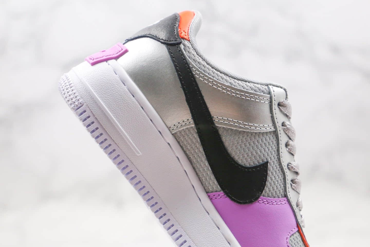 耐克Nike WMNS Air Force 1 Shadow纯原版本马卡龙解构银蓝紫色原盒原标正确鞋面材质 货号：CW6030-001