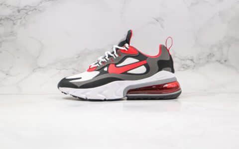 耐克Nike Air Max 270 React BAUHAUS纯原版本半掌气垫Max270灰红色气垫鞋原楦头纸板打造 货号：CI3866-002