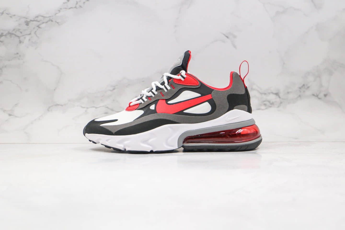 耐克Nike Air Max 270 React BAUHAUS纯原版本半掌气垫Max270灰红色气垫鞋原楦头纸板打造 货号：CI3866-002