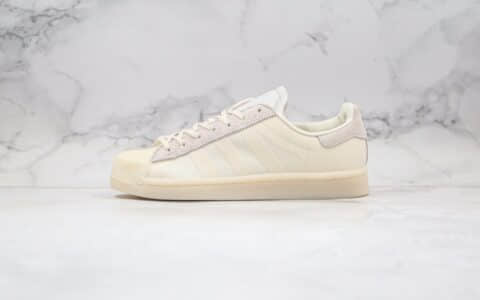 阿迪达斯adidas Originals SUPERSTAR x Eason陈奕迅联名款纯原版本贝壳头米白色帆布板鞋原盒原标 货号：FX8116