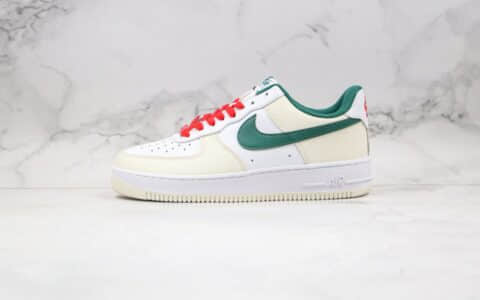 耐克Nike Air Force 1 Low 07纯原版本低帮空军一号米白绿小红书爆款板鞋内置气垫原档案数据开发 货号：FF0902-012