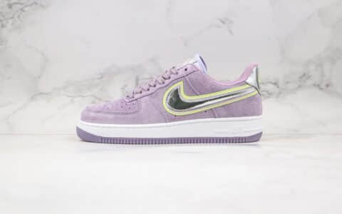 耐克Nike Air Force 1 Low P(Her)spective纯原版本低帮空军一号水晶底长绒麂皮香芋紫色银边勾内置气垫原档案数据开发 货号：CW6013-500