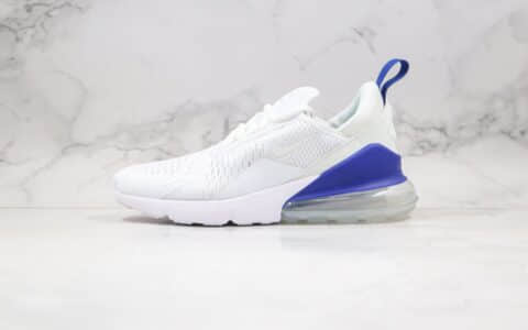 耐克Nike Air Max 270公司级版本半掌气垫跑鞋白蓝色原厂小潘气垫 货号：CI2671-105