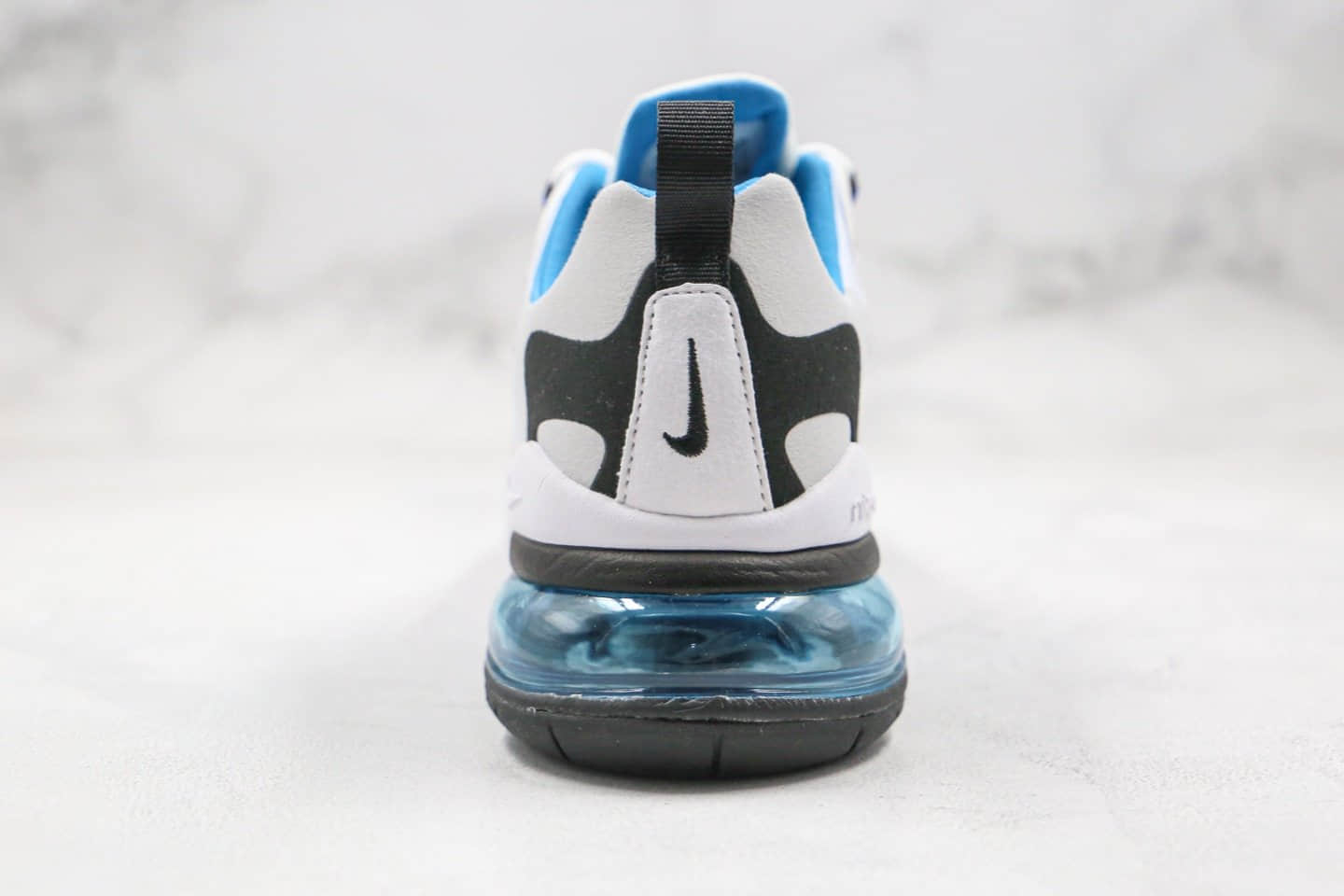 耐克Nike Air Max 270 React公司级版本机能半掌气垫跑鞋黑白蓝细节做工完全校准原鞋 货号：CT1280-101