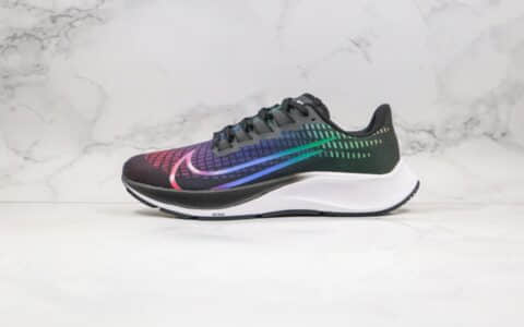 耐克Nike Zoom Pegasus 37纯原版本登月37代黑彩虹区分市面通货版本 货号：CV0266-001