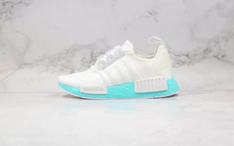 阿迪达斯Adidas NMD_R1纯原版本爆米花跑鞋日文白蓝色原档案数据开发原盒原标 货号：EF4273