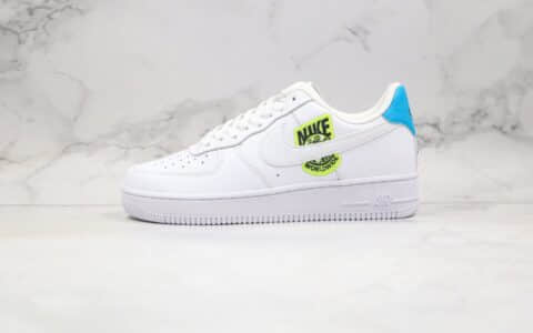 耐克Nike Air Force 1'07纯原版本低帮空军一号地球白蓝绿色彩虹小钩真头层皮革鞋面材质 货号：CT1414-101