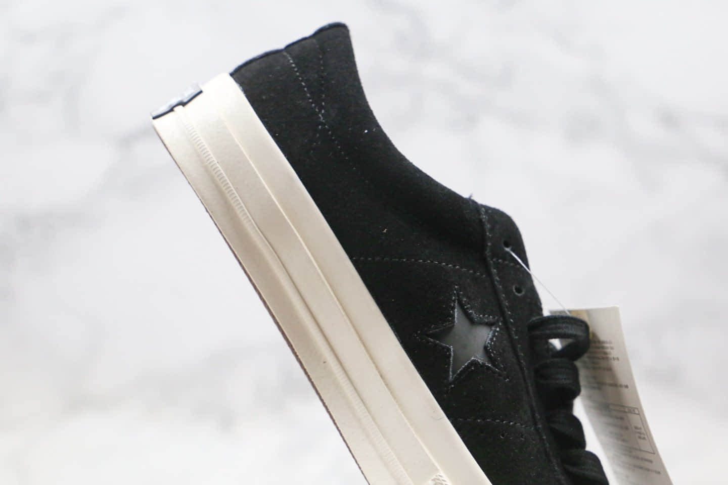 匡威Converse One Star Logo公司级版本杰克一星翻毛皮麂皮做旧黑色3M星星反光区别市面通货版本