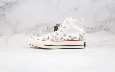 匡威CONVERSE Chuck 70S公司级版本高帮樱花花卉碎花小雏菊配色硫化帆布鞋正确双围条硫化蓝底