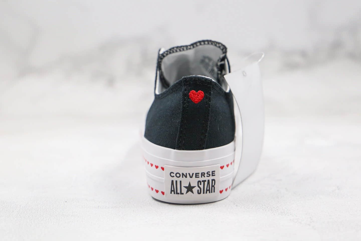 匡威Converse All Star Lift OX公司级版本2020情人节爱心款厚底增高帆布鞋黑白配色原楦开发正确蓝底 货号：567158C