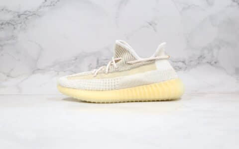 阿迪达斯Adidas Yeezy 350 V2 “Abez”公司级版本椰子350V2新氧化天使奶油淡黄色原织面 货号：FZ5246