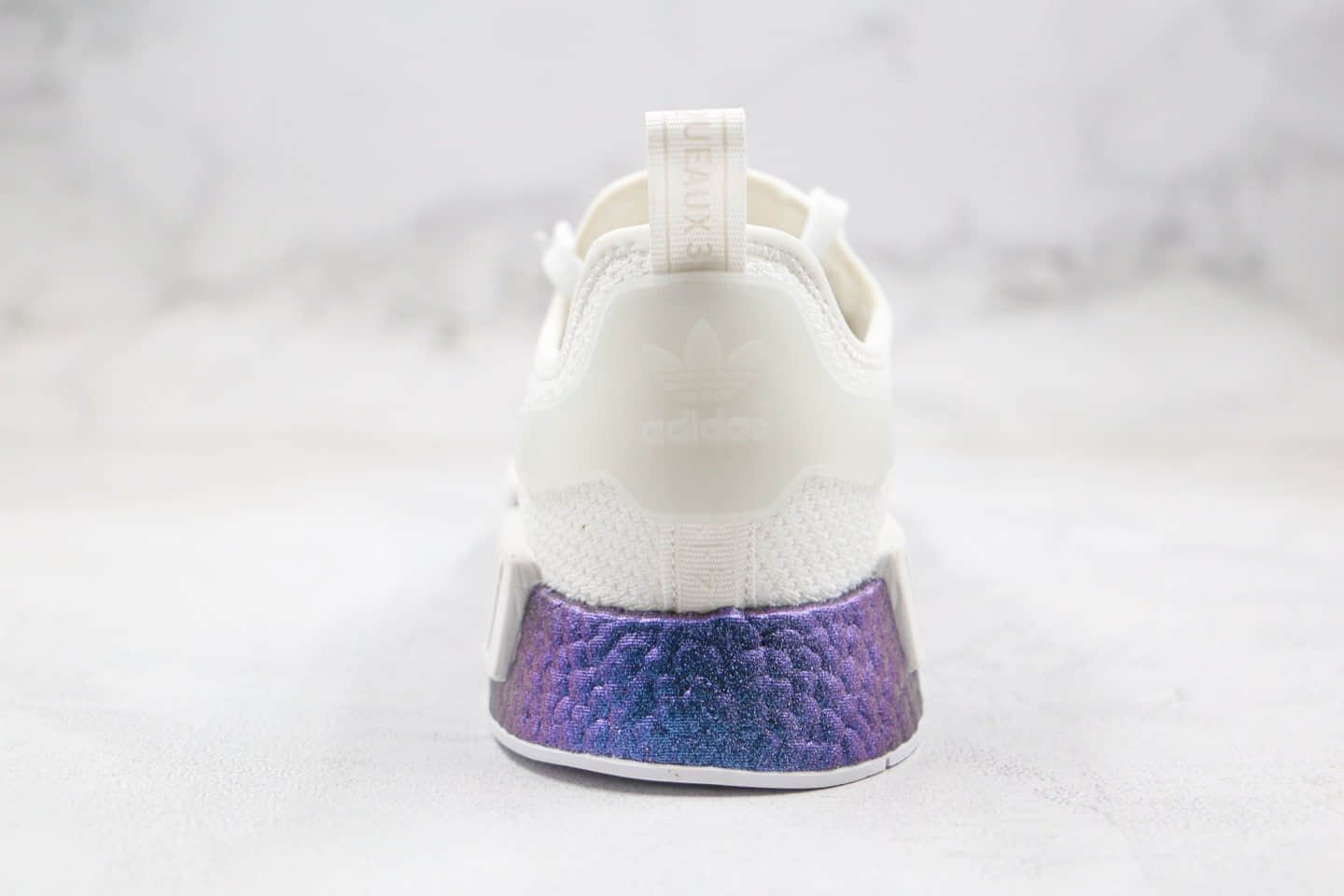 阿迪达斯Adidas NMD_R1纯原版本爆米花跑鞋炫彩白蓝紫色原鞋开模一比一打造 货号：FV5344