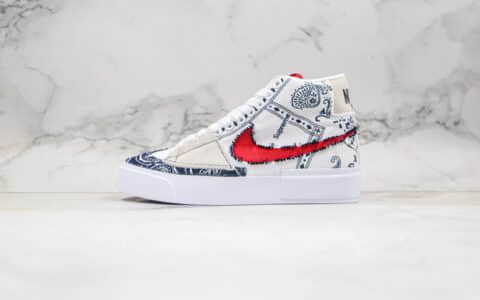 耐克Nike SB Blazer Edge纯原版本高帮SB板鞋拆线涂鸦白黑红色内置Zoom原档案数据开发 货号：CI3833-200