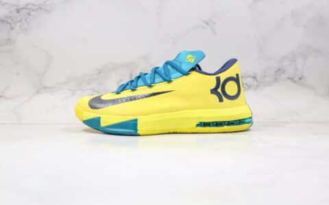 耐克Nike Zoom KD VI EP SJX纯原版本杜兰特6代篮球鞋黄蓝色内置气垫支持实战 货号：599424-700