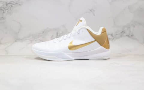 耐克Nike Kobe 5 PROTRO LAKERS纯原版本元年配色科比5代实战篮球鞋白金色内置碳板支持实战 货号：386429-108