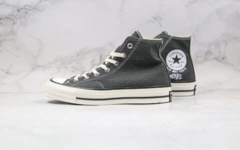 匡威Converse Addict x Madness公司级版本余文乐联名款水洗灰色高帮帆布鞋原档案数据开发原厂硫化大底