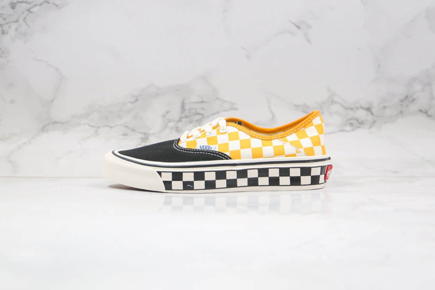 万斯VANS AUTHENTIC SF公司级版本低帮撞色黑黄棋盘格子原厂硫化大底原鞋开模一比一打造