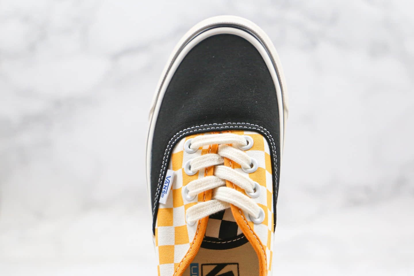 万斯VANS AUTHENTIC SF公司级版本低帮撞色黑黄棋盘格子原厂硫化大底原鞋开模一比一打造