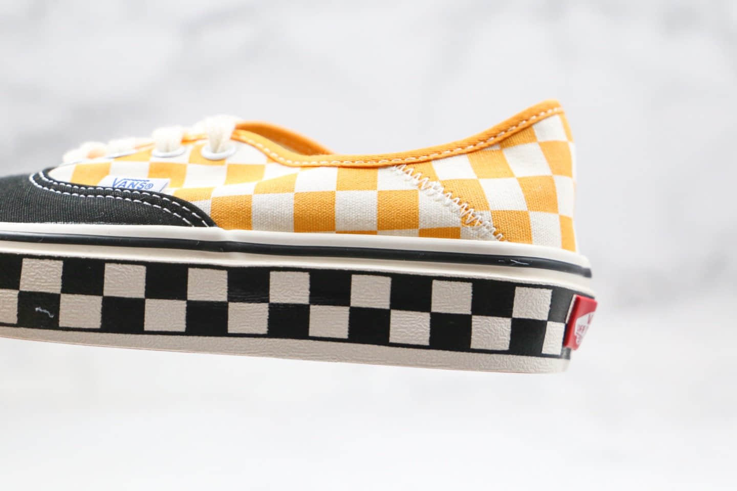 万斯VANS AUTHENTIC SF公司级版本低帮撞色黑黄棋盘格子原厂硫化大底原鞋开模一比一打造