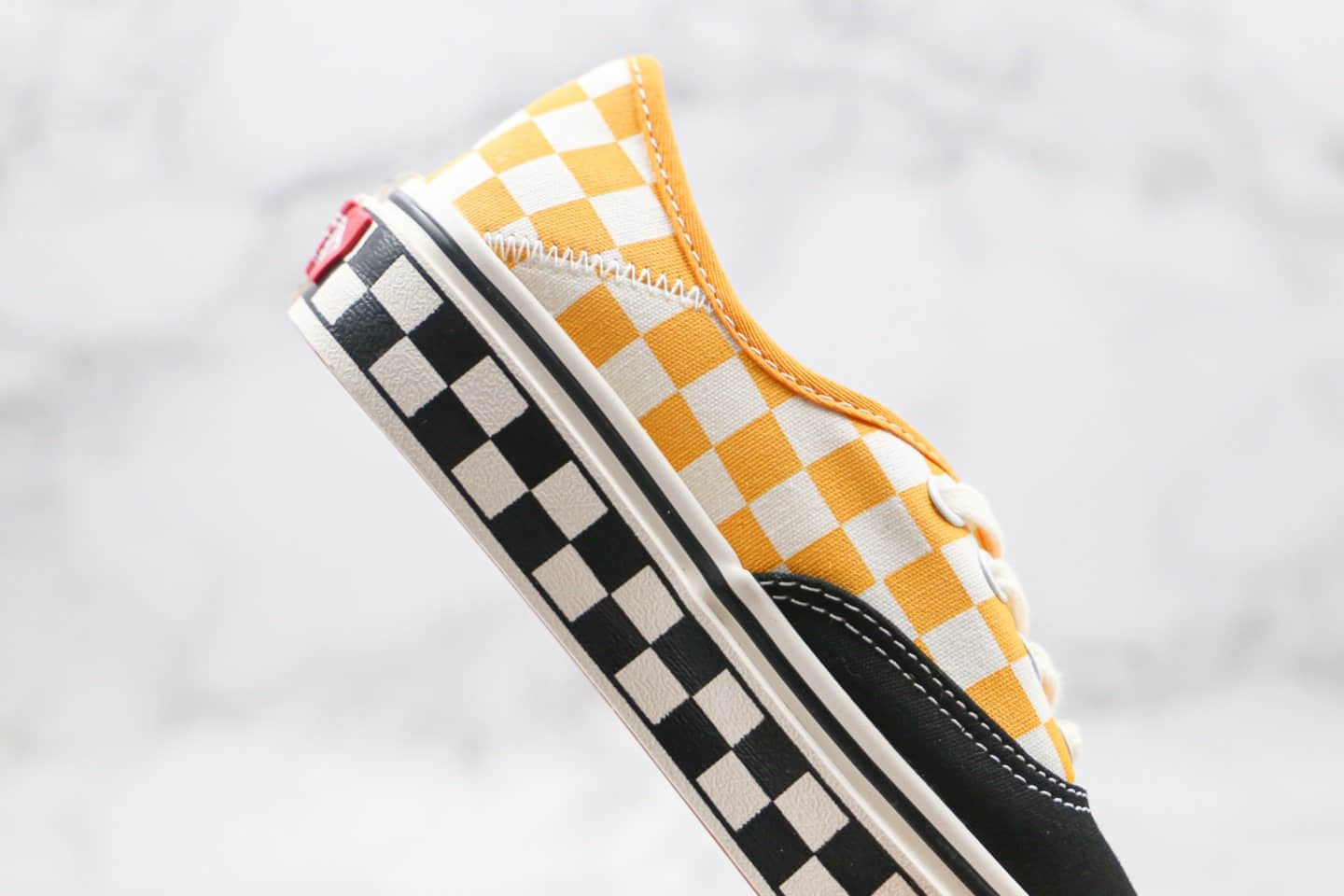 万斯VANS AUTHENTIC SF公司级版本低帮撞色黑黄棋盘格子原厂硫化大底原鞋开模一比一打造