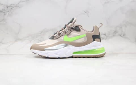 耐克Nike Air Max 270 Nike React纯原版本高桥盾网纱系列半掌气垫Max270灰绿色内置真小潘气垫 货号：CQ4598-231