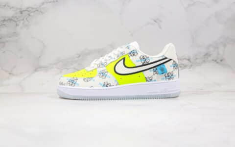 耐克Nike Air Force 1 Worldwide Black Flash Crimson-Green纯原版本低帮空军一号日文限定世界版图涂鸦荧光白绿色内置气垫 货号：CK7213-001