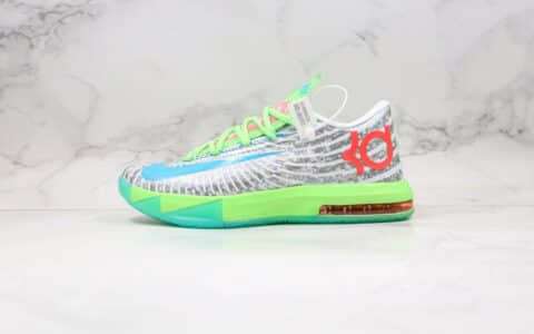 耐克Nike Zoom KD VI EP SJX纯原版本杜兰特6代篮球鞋灰绿蓝色支持实战原档案数据开发 货号：599424-121