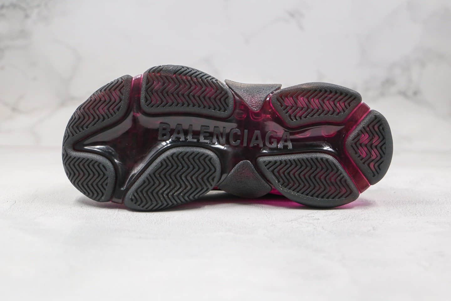 巴黎世家Balenciaga Triple S纯原版本三代气垫鞋黑紫色正确八层组合大底原档案数据开发