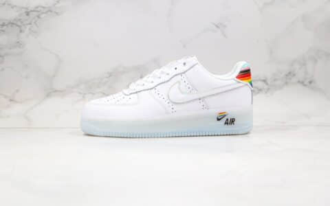 耐克Nike Air Force 1 Betrue纯原版本低帮空军一号果冻底彩虹盒白彩虹尾原盒原标原档案数据开发 货号：CV0258-100