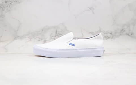 万斯Vans Surf x Brothers Marshall联名款公司级版本一脚蹬彩虹底白色帆布鞋蓝标原厂硫化大底
