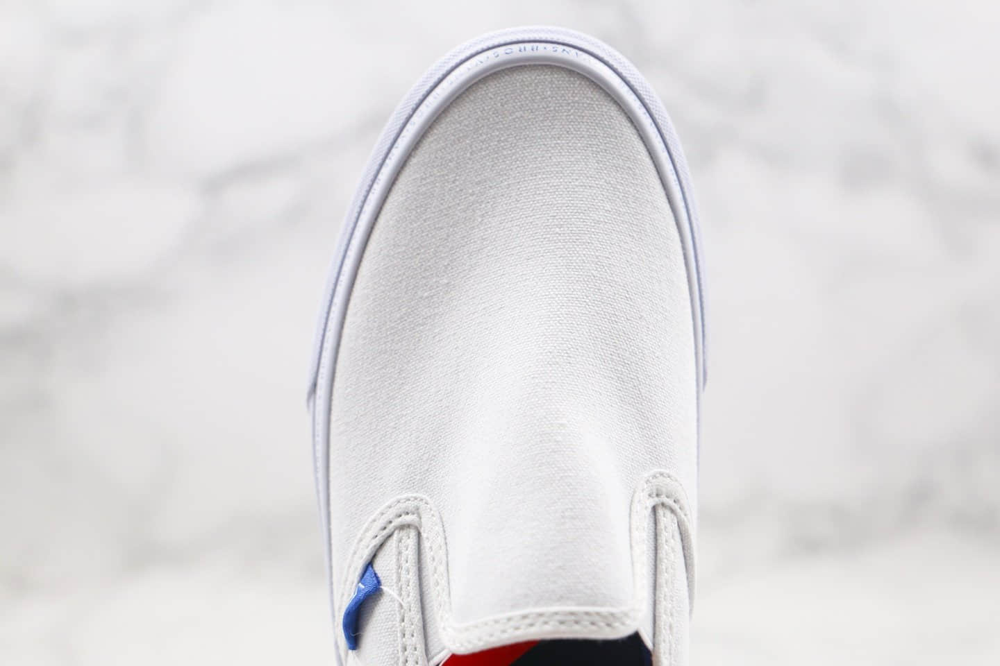 万斯Vans Surf x Brothers Marshall联名款公司级版本一脚蹬彩虹底白色帆布鞋蓝标原厂硫化大底